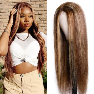 China Body Wave Hair Wigs Lace Front Natural Lace Front Wig UK Brown Mixed Color Long Curly Hair Intranet High Quality Rose Wig for sale