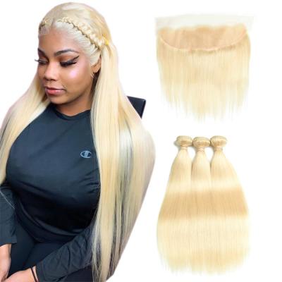 China Jerry Curl Best Seller Amazon Hair 613 Blonde Hair Weave Bundles 613 Bundles With HD Lace Headband Closure for sale