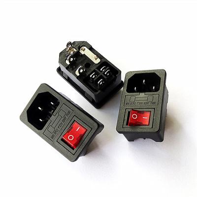 China 10A 250V AC Socket with Rocker switch for sale