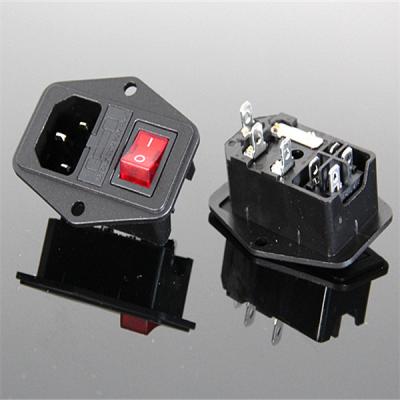 China 10A 250V AC Socket with Rocker switch for sale