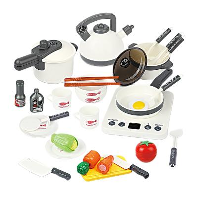 China light & Healthy Cookware Toy Set Simulated Educational Plastic Pretend Play Toy Cooking Kitchen Toy Birthday Gift for Kids Kitchen Play Set for sale