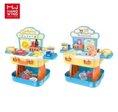 China Educational Play 3 in 1 Home Play Toys Pet Doctor and Kitchen Set Pretend Play Toy Sets for Kids for sale