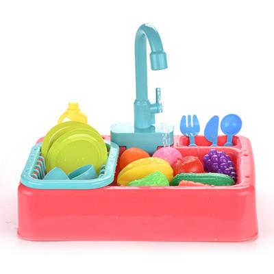 China Child Role Play New Product Pretend Play Toys Running Water Electronic Plastic Kitchen Sink Electronic Toys for sale