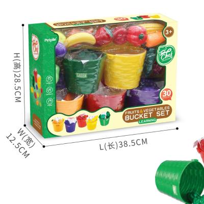 China Kids Kitchen Playset Toy Matching Fruit and Vegetable Basket Play House Cooking Toys 77X41X90cm for sale