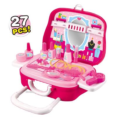 China Amazon Top Selling Mirror Dresser Non-Toxic Material Beauty Girls Set Toy Kindergarten Pretend Play Makeup Toys For Girls for sale