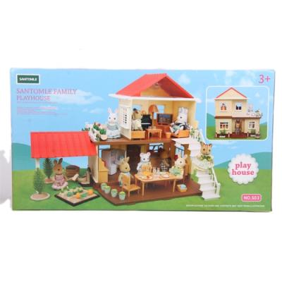 China Wooden House Model Toys Children Castle Toy Poultry Animal Model Scene Play Set For Children Family House Toy for sale