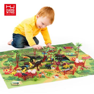 China Playing Models Park Animal Inflatable Toys Mat Plastic Toy Sets Plush Brinquedos de animais Play Dinosaur For Kids 3-5 for sale