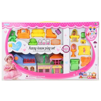 China Hot sale plastic villa game set indoor kids play 79x49x97cm for sale