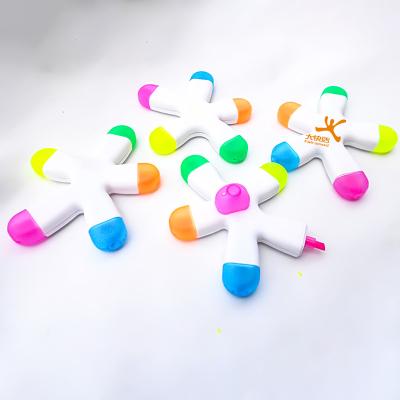 China Beautiful pp plastic highlighter bar 5 colors cartoon shape highlighter marker printing logo for sale