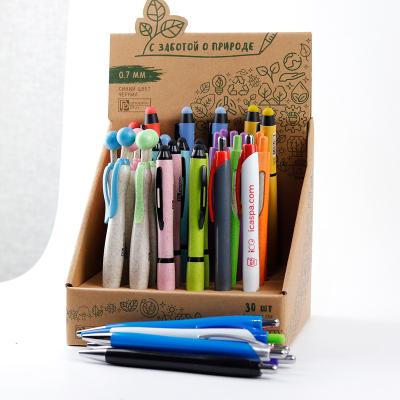 China office & School pen environmental protection click pens corn pen material straw synthetic material shell it can be decomposed into fertilizer for sale