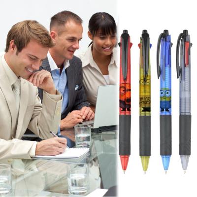 China Promotional Pen 4 in 1 Multi Color Writing Pen 3 Color Ballpoint Pen (Red, Blue, Black) 6 Colors Heat Transfer Pen 10 Color Cartoon Pens for sale