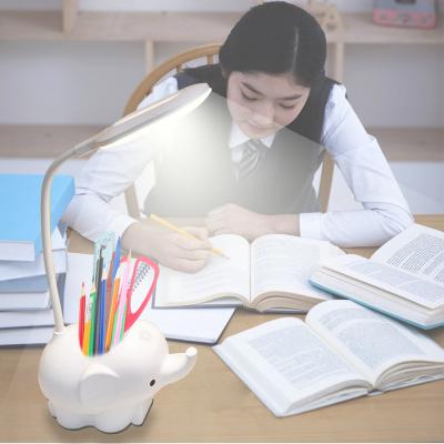 China Fashion\Hot Selling Comfortable\Durable 4 IN 1 Multifunctional LED Desk USB Hub Lamp Pen Stand With Colorful Colors Cartoon Pen Holder Desk Lamp Elephant for sale