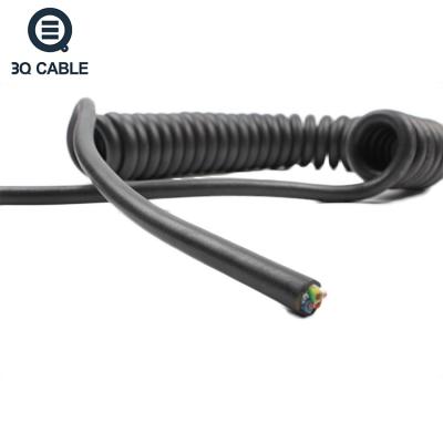 China Other 3Q-LX90 8 Cores Flexible Electrical Power Cords Spring Spiral Coiled Textile Electrical Wire EV Steel Wire Armored Cable for sale