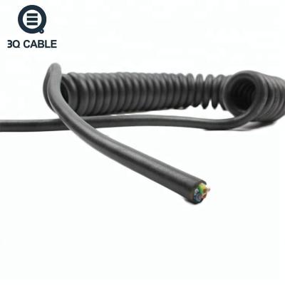 China Power Plant 3Q-LX90 High Flexibility and Retractable Power Cord Spiral PVC Wire Insulated 0.5mm2, Coil Spring Cable for sale