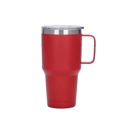 China OEM Wholesale 20\30oz Stainless Steel Disposable Double Walled Vacuum Insulated Travel Drink Water Coffee Mug With Handle And Lid for sale