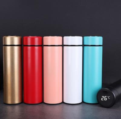 China New Business Style Smart 500ml Thermos Led Double-Layer 304 Stainless Steel Vacuum Straight Water Bottles With Temperature Sensor for sale