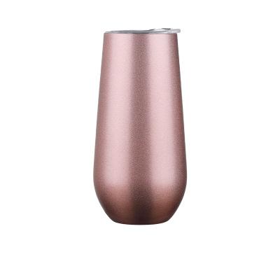 China OEM Wholesale 6OZ Sustainable Egg Shaped Wine Tumbler Double Walled Stainless Steel Vacuum Mug Insulated Travel Beverage Beer Mug for sale