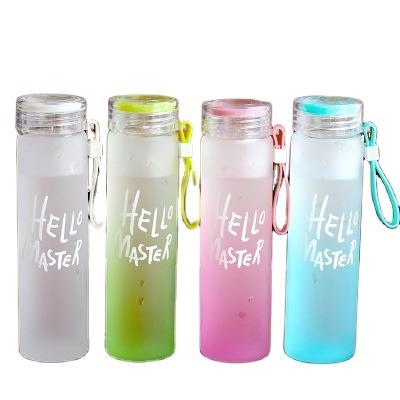 China 480ML Unbreakable Colorful Large Glass Cup Non-Inverted Portable Glass Cup Cloth Cover Water Cup With Handle for sale