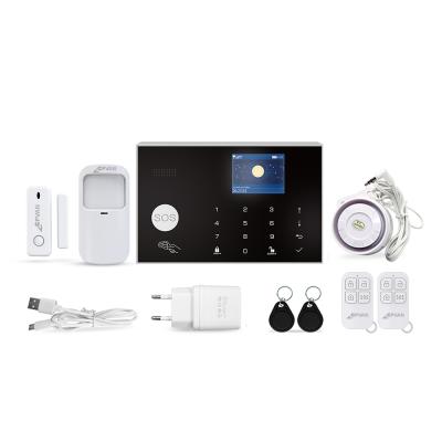 China Push GSM+WIFI Tuya APP Phone Call SMS GM/M Alarm System Smart Home Automation Wireless Security GSM Alarm System for sale