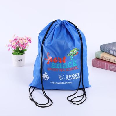 China 100% Polyester Drawstring Bag Eco-friendly Plain Sring Backpacks Bag Waterproof Sport Gym Bag for sale