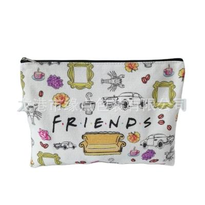 China Pouch Natural Lightweight Makeup Travel Zipper Cotton Canvas Cosmetic Bag With Own Brand Printing for sale