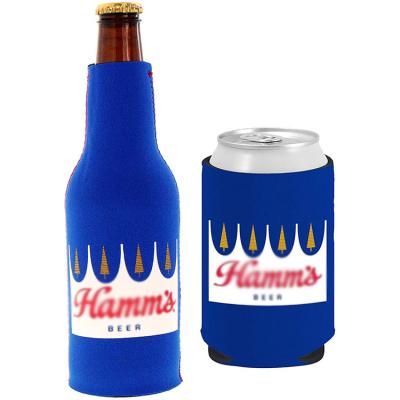 China Eco Friendly Neoprene Insulated Printed Beer Bottle Holder Single Sleeve With Logo Printing for sale