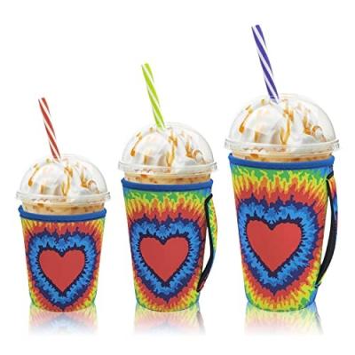 China Custom Insulated Ice Cream Cup Sleeve With Handle Coffee Mugs Integrated Printed Cup Sleeves for sale