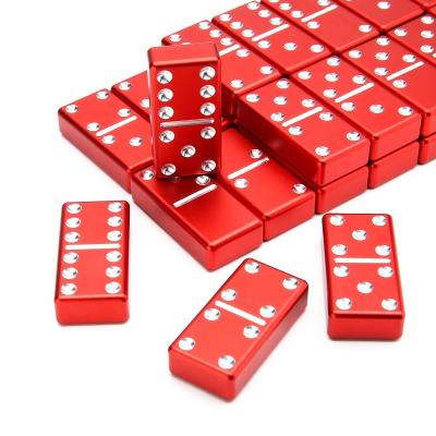 China Eco - Friendly Coloful Custom 28 Non - Toxic Pcs A Domino Set Metal , CNC Metal Dominoes for sale