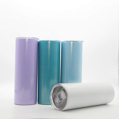 China Wholesale 20oz Viable Sublimation Glitter Light Tumbler Cups Cups With Slip Lid And Straw for sale