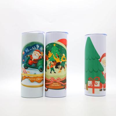 China Stainless Steel Tumbler Cups Blanks 20oz Sublimation Straight Lean White Double Walled With Plastic Straw Viable Manufacturing for sale