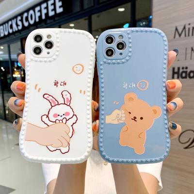 China Custom Lovely Rabbit Print TPU Shockproof Soft Phone Back Cover Anti-fall Soft Housing For iPhone 12 13 Pro Max Case for sale