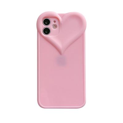 China Anti-fall Heart Lovely Design TPU Cell Phone Back Cover Shockproof Soft Case For iPhone 12 13 Pro Max for sale