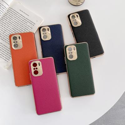 China Cheap Price of Anti-fall Leather Electroplate Protect Phone Back Cover For Xiaomi Redmi K40 Case for sale