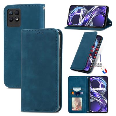 China Anti-fall Design Luxury Flip PU Card Holder Wallet Leather Phone Case For OPPO Realme 8i 8 pro 5G for sale