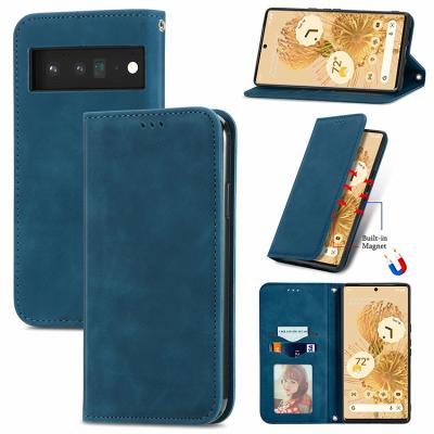 China Anti-Fall Luxury Flip PU Card Holder Wallet Leather Phone Case For Google Pixel 6 Pro for sale