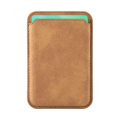 China Custom Super Strong Magnetic Anti-fall PU Leather Phone Accessories Magsafeing Wallet Slim Card Holder For Apple iPhone 12 13 Pro Max for sale