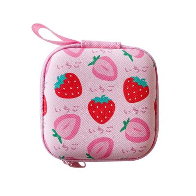 China Portable Protective Carry Storage Case Fashion Design Printing Travel Carrying Mini Storage Hard Square Case Bag Pouch For AirPods Earphone for sale