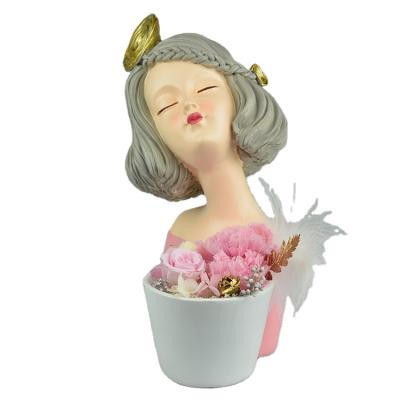 China Beautiful new type colorful rosa bride stands on preserved flowers rose wedding bouquet ornament for valentine girl for sale