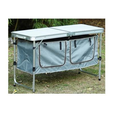 China Portable & large storage bag manufacture adjustable folding table with storage bag camping folding table for sale