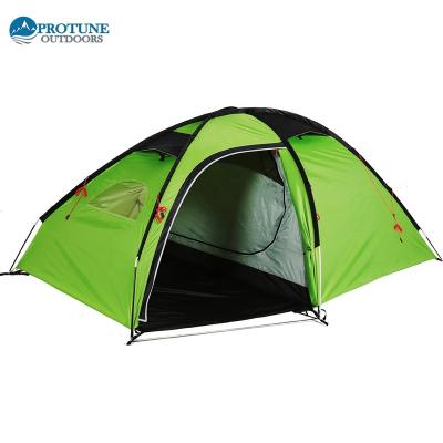 China side entry & outdoor pvc front window camping tent 2-4 man dome increasing durable tent double layer polyester camping tent 2-4 person for sale