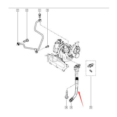 China Metal Pipe Fits 151989873R Turbo For RENAUTL for sale