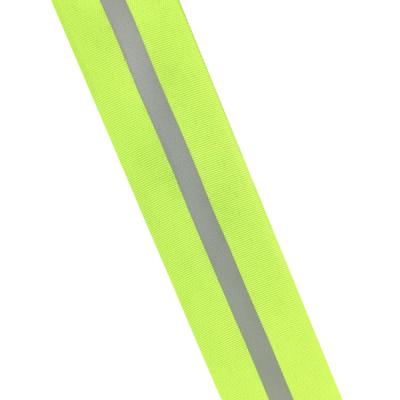 China Untearable Reflective Tape Lime Polyester Webbing High Intensity Fluorescent Green Reflective Tape for sale