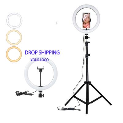 China Make up led ring lamp living flowing circle led ring light with tripod stand for sale