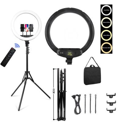 China Photogrphy Dimmable Light 65W Studio Makeup LED Ring Light 18 Inch LED Ringlight Photographic Kit with Tripod Mount Phone Holder for sale