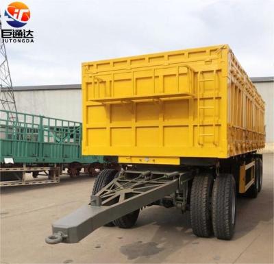 China Truck Trailer JT Brand 2 Axles 3 Axles 20ft 20 Ton Barrier Semi Trailer Drawbar Cargo Trailer Side Dump Full Trailer for sale