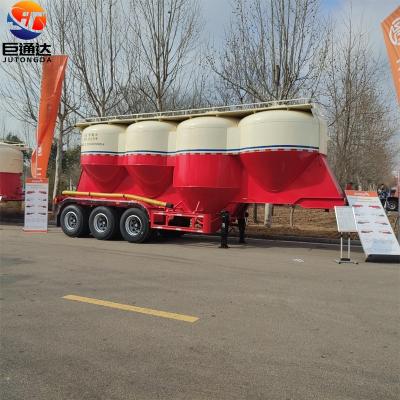 China Brand 3 Axle Trailer JT Truck 40-60 Tons 45cbm Cement Powder Bulker Tanker Multi-silo Dry Bulk Truck Trailer For Sale 1 - 2 Sets for sale