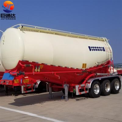 China Ash Cement Bulker Silo Tanker Semi Trailer 3 Axle Fly Truck Ash Cement Bulker Silo Tanker Brand 40tons 50t V Pneumatic Trailer for sale