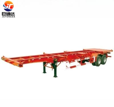 China Skeleton truck trailer JTbrand 2 axles trailer to transport 20 GP or 40 FT GP container trailer skeleton container for Africa for sale