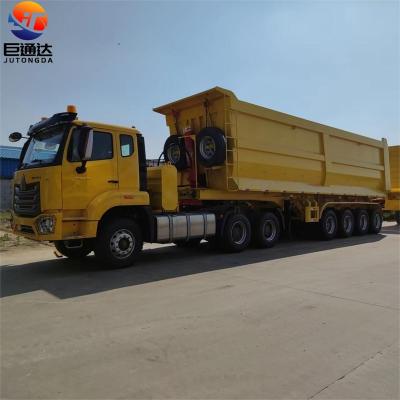 China Truck Trailer 3 Axles 50 Ton Hydraulic Cylinder U Type Dumper Tipper Semi Truck End Dump Trailer Trailer For Sale for sale