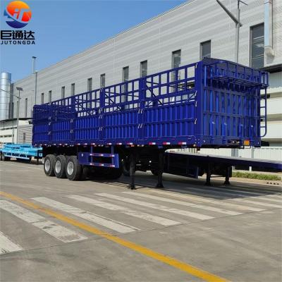 China Truck Trailer JT Brand 3 Axles 60 T 80t High Quality Trailer Side Wall Fence Cargo Trailer For Sale for sale